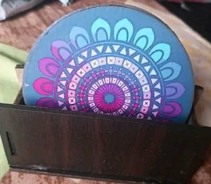Printed Wooden Coaster For Tea And Coffee
