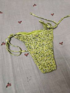 Yellow Floral Smocked Bikini Bottom