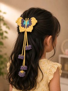 Crochet Butterfly Hair Clip