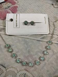 Sparkling Gemstone Necklace &amp; Earring Set of 3