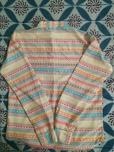 Patterned Long Sleeve Kurti + Shirt