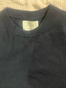 Zara Classic Navy Long Sleeve Top