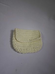 Cream Crochet Clutch Bag