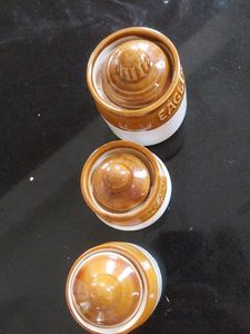 Set of 3 Vintage Ceramic Pickle Jars