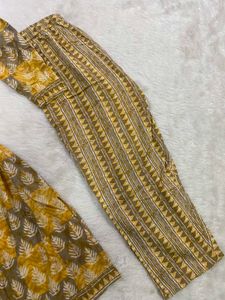 Stylish Yellow &amp; Grey Kurta Set