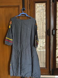 Stylish Embroidered Grey Kurta