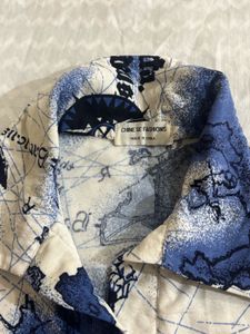 Unisex Nautical Map Print Polo Shirt