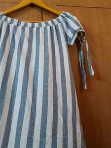 Striped Off-the-Shoulder Dress