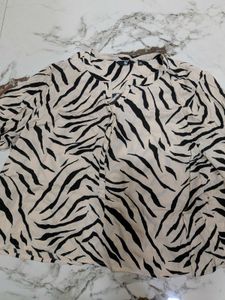 XXL stylish Zebra Print Long Sleeve Top