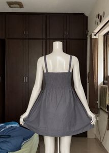 Grey Smocked Sundress