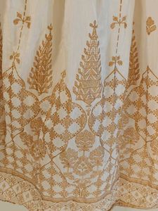 Elegant White &amp; Gold Ethnic Skirt