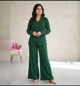 Elegant Green Kurta Set with Palazzo Pants