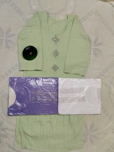 Light Green Embellished Kurta popcorn kurti