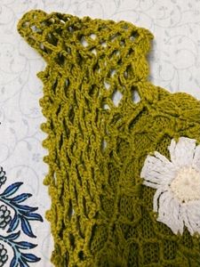 Beautiful Crochet Mehendi Green Top