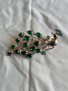 Peacock Gem Brooch Pin