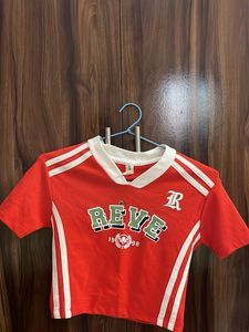 Trendy Red Cropped T-Shirt