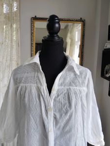White Cotton Button-Down Tunic