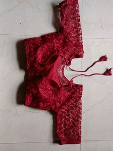 Maroon Net Blouse
