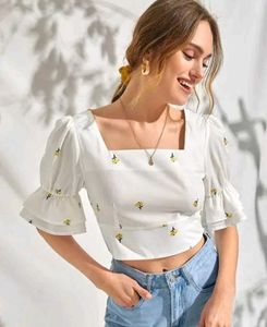 Cute White Cropped Top
