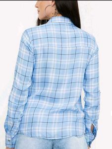 Free gift 🎁 &amp; Light Blue Plaid Shirt