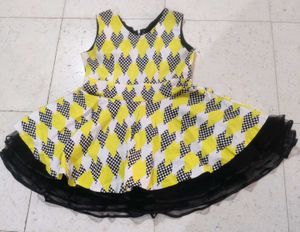 Vibrant Yellow &amp; Black Heart Print Dress