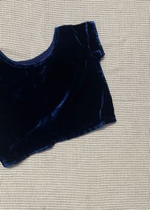Navy Blue Velvet Blouse