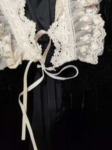 Black Gothic Velvet Lace Trim Shrug / Top