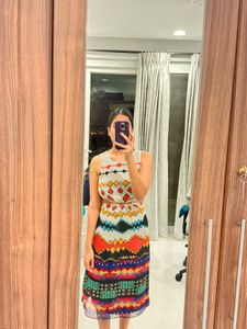Boho Chic Cutout Print Dress