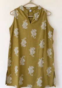 Mustard Paisley Print Kurta