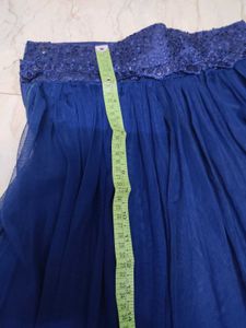 Royal Blue Net Skirt with Sequins