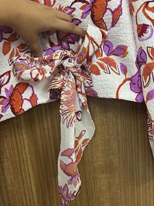 Boho Floral Tie-Front Crop Top