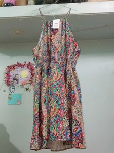 Boho Paisley Print Halter Dress