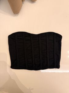 ❗️Black Ribbed Corset Tube top ❗️