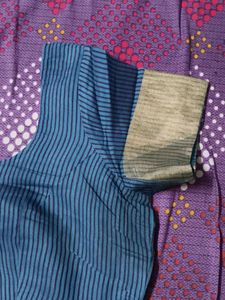 Blue Zari work Silk Saree with Blouse