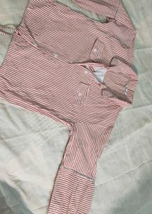 Combo Offer✨ – Striped Shirt Top❤️ + Denim Shorts