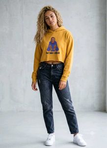 Cropped Hoodie with Graphic Print