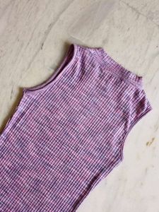 Ribbed Mock Neck Sleeveless Dress