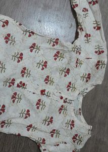 Printed Cotton Kurta with korean pant combo