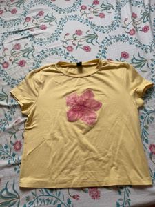Yellow Floral Print T-Shirt