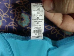 New Beautiful Blue Padded Bra With Front Opening.