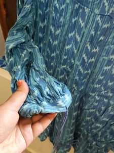 Blue Ikat Print Tunic Kurta