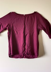 Maroon Cotton Top Office Wear
