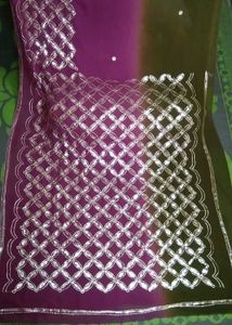 Purple And Mehandi Colour Sarees