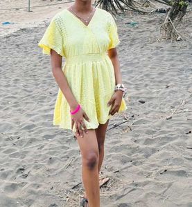 Light Or Butter Yellow Mini Dress