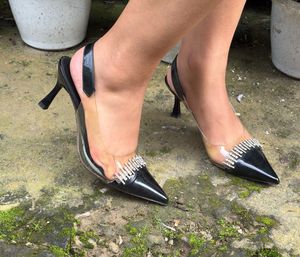 Sparkly Transparent Slingback Heels