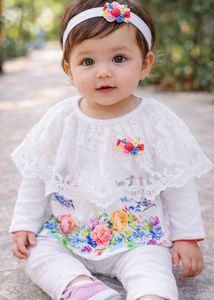 White Ponchu Top For Small Baby