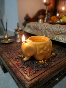Cute Ceramic elephant diya