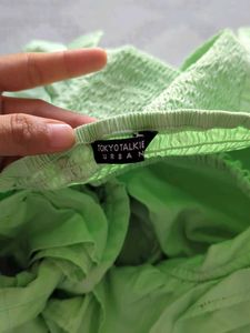 Lime Green Ruffle Sleeveless Top