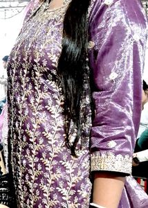 Elegant Purple Embroidered Kurti Set