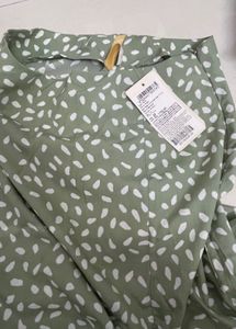 Light Green Printed Midi Skirt